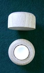Large Glass Cup Bearing<br>in Wooden Holder RG